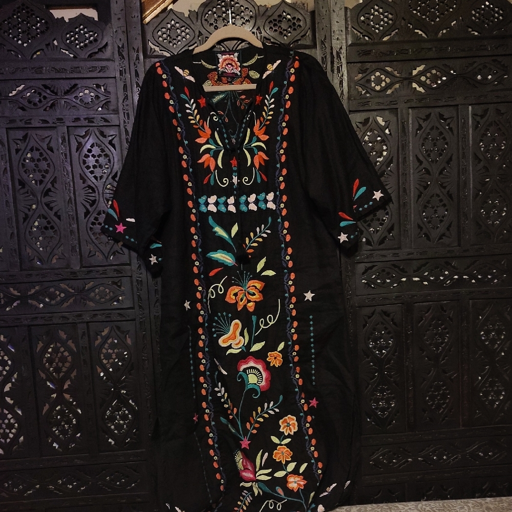 Johnny Was Averi Linen Kaftan XS